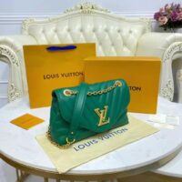 Louis Vuitton LV Women Chain Bag Handbag Emerald Green Smooth Cowhide Leather