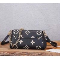 Louis Vuitton LV Women Favorite Tourterelle Black Beige Monogram Empreinte Embossed Supple Grained Cowhide