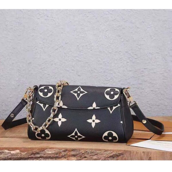 Louis Vuitton LV Women Favorite Tourterelle Black Beige Monogram Empreinte Embossed Supple Grained Cowhide (8)