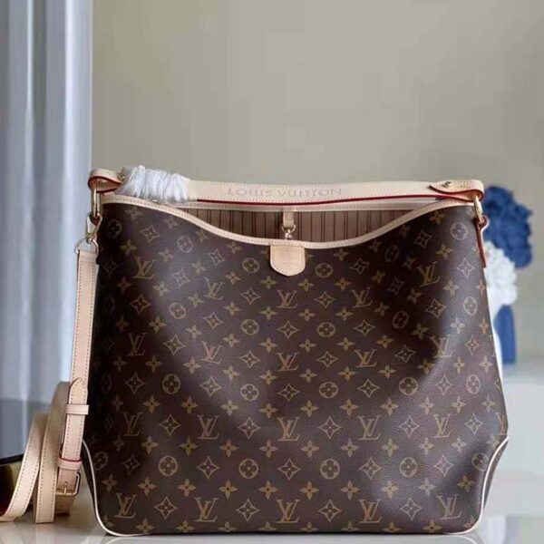 Louis Vuitton LV Women Graceful MM Hobo Classic Beige Monogram Coated Canvas (8)