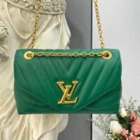 Louis Vuitton LV Women Chain Bag Handbag Emerald Green Smooth Cowhide Leather