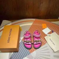 Louis Vuitton LV Women Paseo Flat Comfort Sandal Pink Monogram Embossed Lamb and Calf Leather