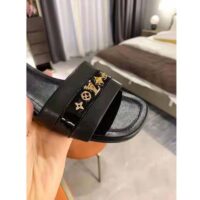 Louis Vuitton LV Women Revival Flat Mule Black Glazed Calf Leather