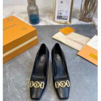 Louis Vuitton LV Women Rotary Pump LV Circle Black Calf Leather Outsole