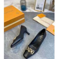 Louis Vuitton LV Women Rotary Pump LV Circle Black Calf Leather Outsole