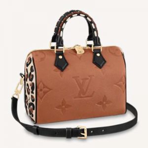 Louis Vuitton LV Women Speedy Bandoulière 25 Handbag Caramel Embossed Supple Grained Cowhide