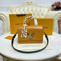 Louis Vuitton LV Women Twist MM Handbag Gold Cipango Epi Grained