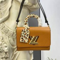 Louis Vuitton LV Women Twist MM Handbag Gold Cipango Epi Grained