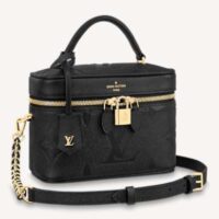 Louis Vuitton LV Women Vanity PM Handbag Black Embossed Grained Cowhide Leather