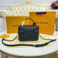 Louis Vuitton LV Women Vanity PM Handbag Black Embossed Grained Cowhide Leather