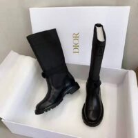 Dior Women Shoes D-Major Boot Black Technical Fabric and Calfskin