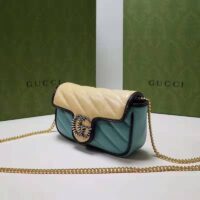 Gucci Unisex Online Exclusive GG Marmont Mini Bag Butter Light Blue Diagonal Matelassé Leather