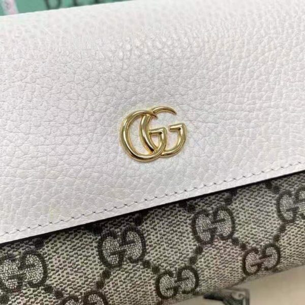 Gucci Women GG Marmont Continental Wallet Beige and Ebony GG Supreme Canvas (5)