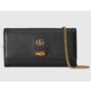 Gucci Women Gucci Diana Chain Wallet with Bamboo Double G Black Leather