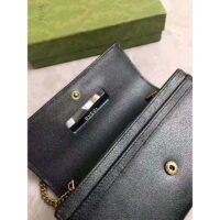 Gucci Women Gucci Diana Chain Wallet with Bamboo Double G Black Leather