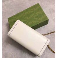 Gucci Women Gucci Diana Chain Wallet with Bamboo Double G White Leather