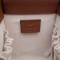 Gucci Women Gucci Horsebit 1955 Mini Top Handle Bag Beige and Ebony GG Supreme Canvas