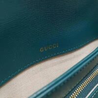 Gucci Women Gucci Horsebit 1955 Small Shoulder Bag Blue Leather