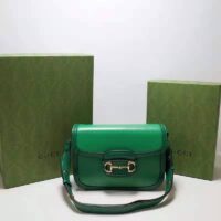 Gucci Women Gucci Horsebit 1955 Small Shoulder Bag Bright Green Leather