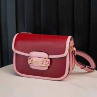 Gucci Women Gucci Horsebit 1955 Small Shoulder Bag Dark Red Leather