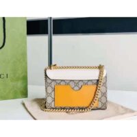 Gucci Women Padlock Small Shoulder Bag White Beige and Ebony GG Supreme Canvas