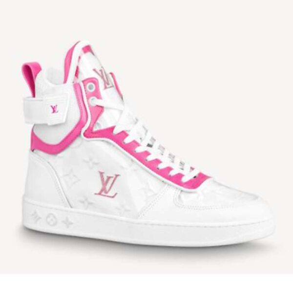 Louis Vuitton LV Unisex Boombox Sneaker Boot Fuchsia Mix of Materials Rubber Outsole