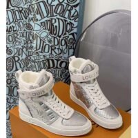 Louis Vuitton LV Unisex Boombox Sneaker Boot Silver Mix of Materials Adjustable Velcro Strap