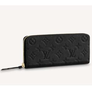 Louis Vuitton LV Unisex Clémence Wallet Black Monogram Empreinte Embossed Supple Grained Cowhide