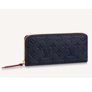 Louis Vuitton LV Unisex Clémence Wallet Marine Rouge Monogram Empreinte Embossed Supple Grained Cowhide