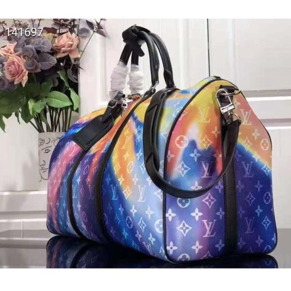 Louis Vuitton LV Unisex Keepall Bandoulière 50 Monogram Sunset Coated Canvas (9)