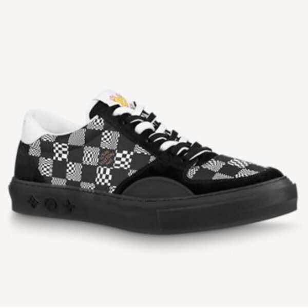 Louis Vuitton LV Unisex LV Ollie Sneaker Black Damier Canvas and Suede Calf Leather