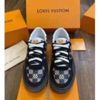 Louis Vuitton LV Unisex LV Ollie Sneaker Black Damier Canvas and Suede Calf Leather