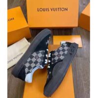 Louis Vuitton LV Unisex LV Ollie Sneaker Black Damier Canvas and Suede Calf Leather