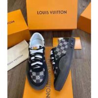 Louis Vuitton LV Unisex LV Ollie Sneaker Black Damier Canvas and Suede Calf Leather