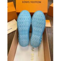 Louis Vuitton LV Unisex LV Ollie Sneaker Blue Textile and Suede Calf Leather