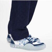 Louis Vuitton LV Unisex LV Ollie Sneaker Blue Watercolor Monogram Canvas Suede Calf Leather