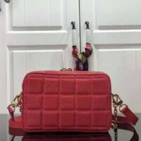 Louis Vuitton LV Unisex Troca PM Handbag Pink Damier Quilt Lambskin Calfskin