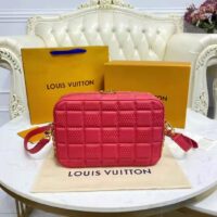 Louis Vuitton LV Unisex Troca PM Handbag Pink Damier Quilt Lambskin S-Lock Double Zip (1)