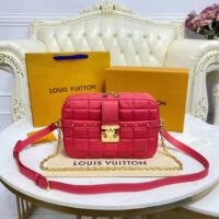 Louis Vuitton LV Unisex Troca PM Handbag Pink Damier Quilt Lambskin S-Lock Double Zip (1)