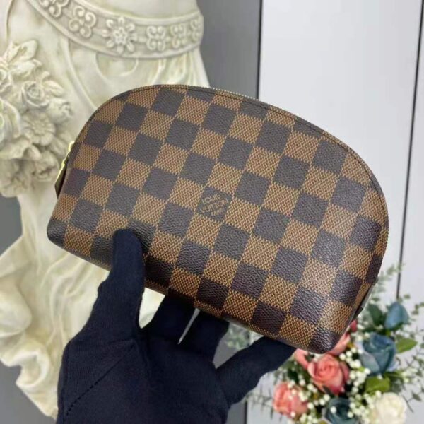 Louis Vuitton LV Women Cosmetics Pouch Damier Coated Canvas Golden Brass (12)