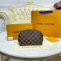 Louis Vuitton LV Women Cosmetics Pouch Damier Coated Canvas Golden Brass