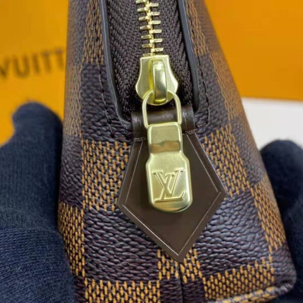 Louis Vuitton LV Women Cosmetics Pouch Damier Coated Canvas Golden Brass (8)