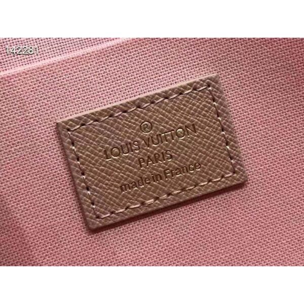 Louis Vuitton LV Women Félicie Pochette Damier Ebene Coated Canvas Pink Monogram Flowers (9)