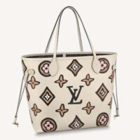 Louis Vuitton LV Women Neverfull MM Tote Cream Monogram Coated Canvas