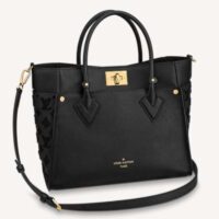 Louis Vuitton LV Women On My Side MM Tote Black Twist Calfskin Monogram Nappa Softy Leather