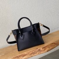 Louis Vuitton LV Women On My Side PM Tote Bag Black Monogram Coated Canvas Calf Leather