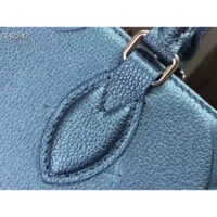 Louis Vuitton LV Women OnTheGo PM Tote Navy Nacre Embossed Grained Cowhide Leather