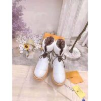 Louis Vuitton LV Women Pillow Comfort Ankle Boot White Nylon Down Interior