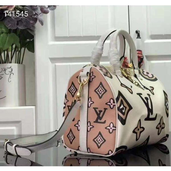 Louis Vuitton LV Women Speedy Bandoulière 25 Cream Monogram Coated Canvas Cowhide Leather (3)