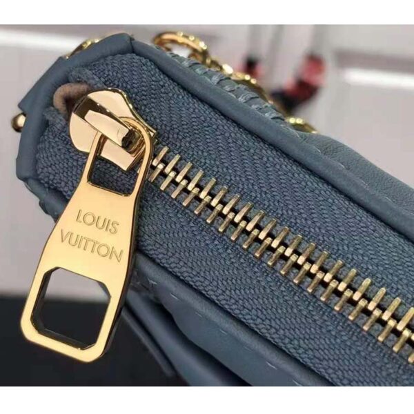 Louis Vuitton LV Women Troca PM Glacier Blue Damier Quilt Lambskin Calfskin (12)